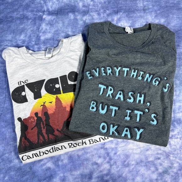 American Apparel Cyclos Rock Band T-shirt + 1 other t-shirt Sz S - Picture 1 of 5